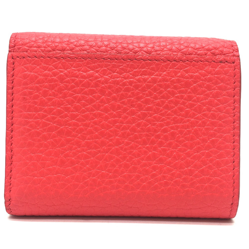 LOUIS VUITTON M69069 Japan-exclusive Portefeuille Capucines XS Compact Tri-fold Wallet in Taurillon Leather, Coral Tahiti Red