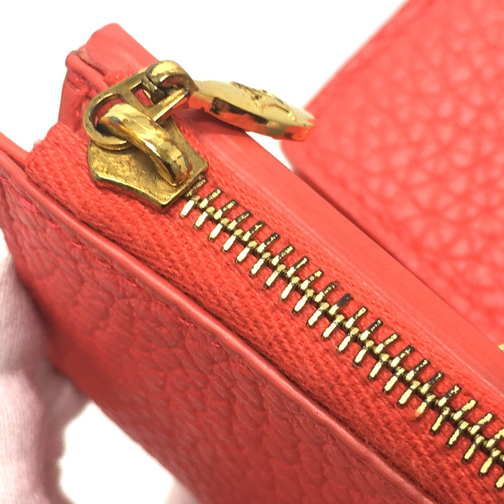 LOUIS VUITTON M69069 Japan-exclusive Portefeuille Capucines XS Compact Tri-fold Wallet in Taurillon Leather, Coral Tahiti Red