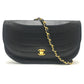 CHANEL CC Coco Mark Pochette Bag Chain Shoulder Bag Lambskin Women's Black
