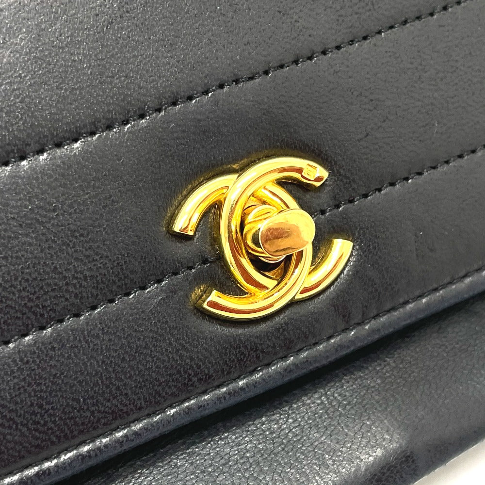 CHANEL CC Coco Mark Pochette Bag Chain Shoulder Bag Lambskin Women's Black