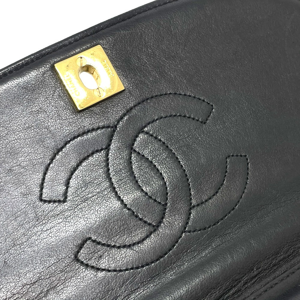 CHANEL CC Coco Mark Pochette Bag Chain Shoulder Bag Lambskin Women's Black