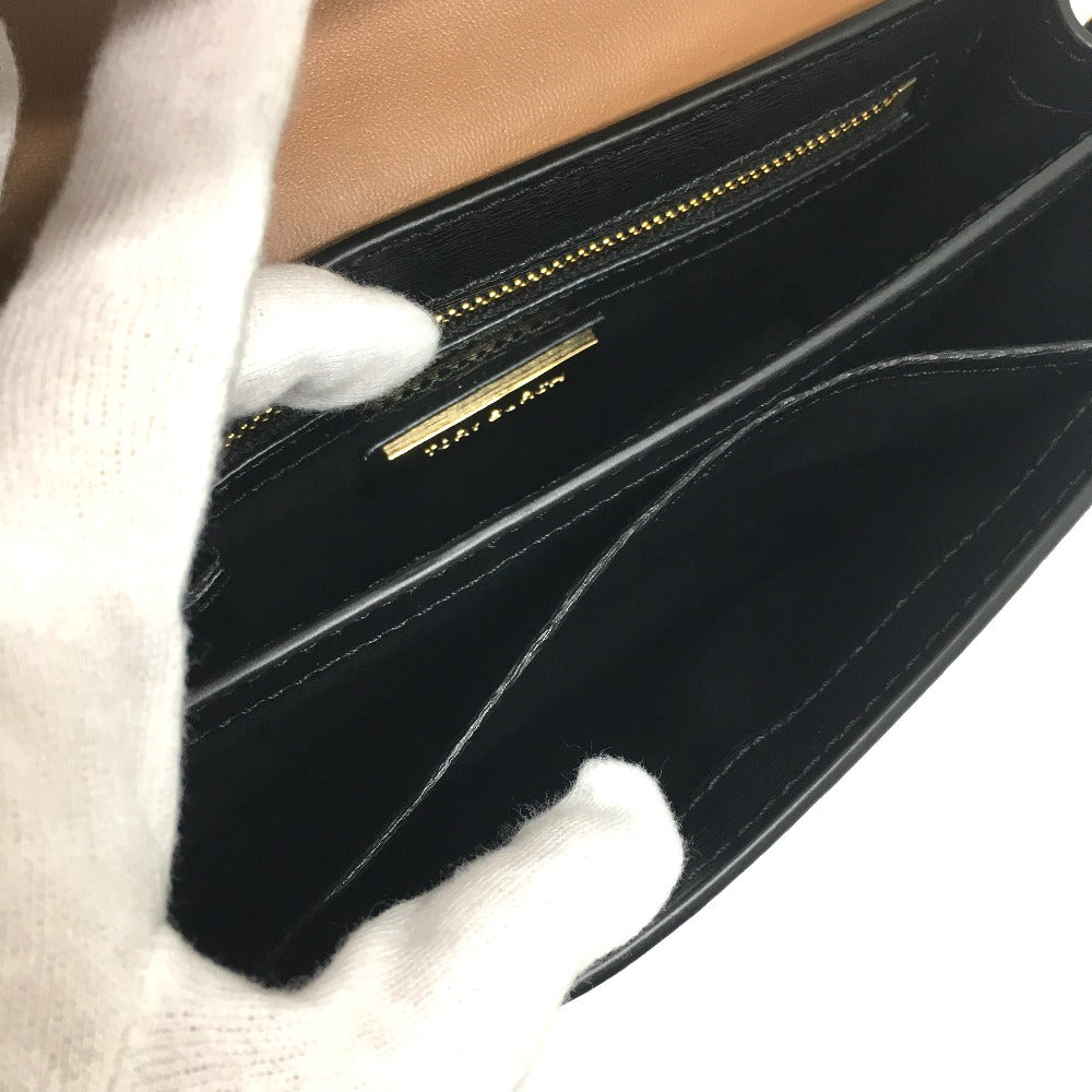 Tory Burch Logo Chain Bag Crossbody Shoulder Bag Leather Women's Black
