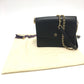 Tory Burch Logo Chain Bag Crossbody Shoulder Bag Leather Women's Black