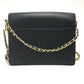 Tory Burch Logo Chain Bag Crossbody Shoulder Bag Leather Women's Black