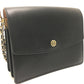 Tory Burch Logo Chain Bag Crossbody Shoulder Bag Leather Women's Black