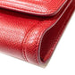 Salvatore Ferragamo Vara Ribbon Clutch Bag, 2-Way Pochette Shoulder Bag, Leather, Women's, Red