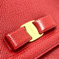 Salvatore Ferragamo Vara Ribbon Clutch Bag, 2-Way Pochette Shoulder Bag, Leather, Women's, Red