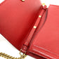 Salvatore Ferragamo Vara Ribbon Clutch Bag, 2-Way Pochette Shoulder Bag, Leather, Women's, Red