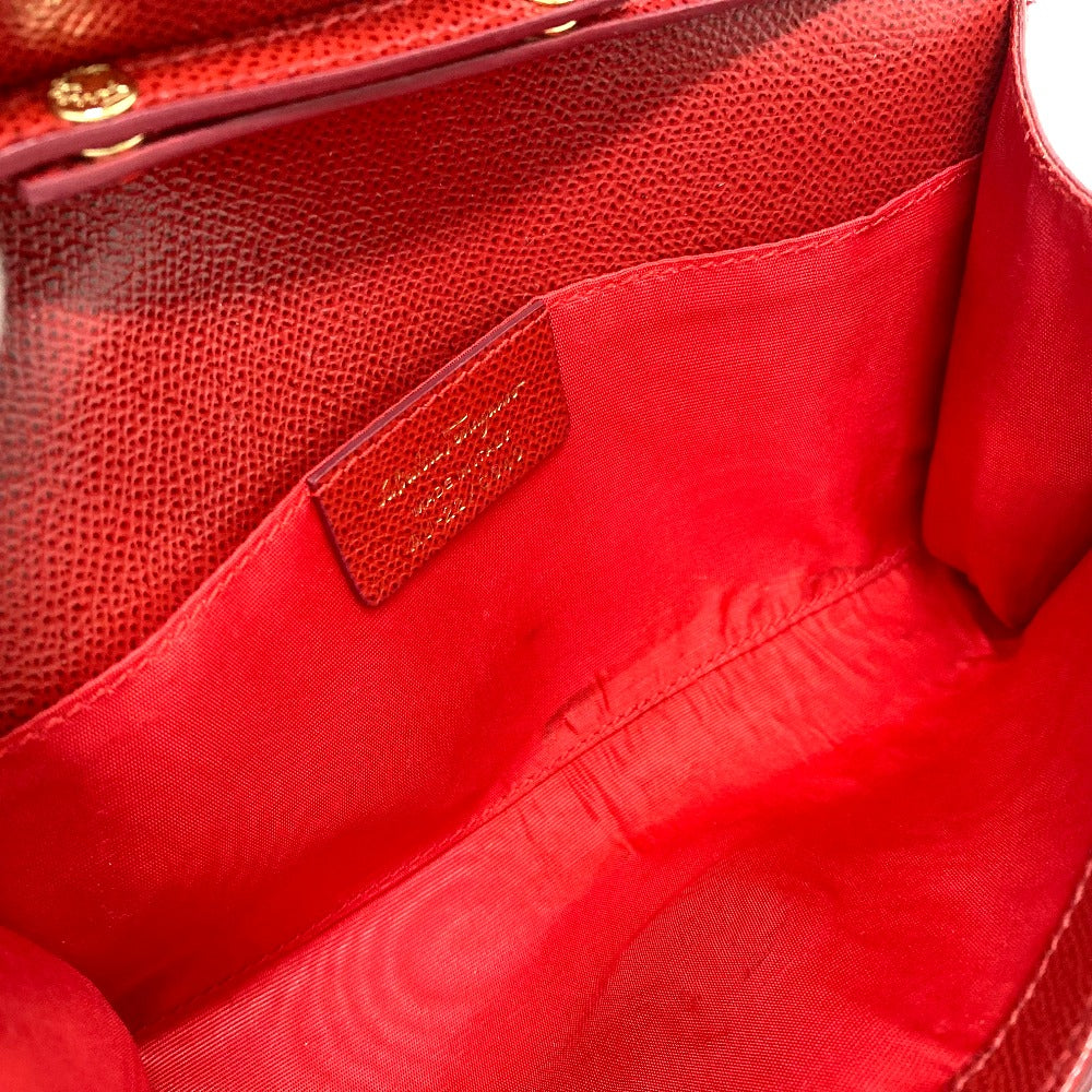 Salvatore Ferragamo Vara Ribbon Clutch Bag, 2-Way Pochette Shoulder Bag, Leather, Women's, Red