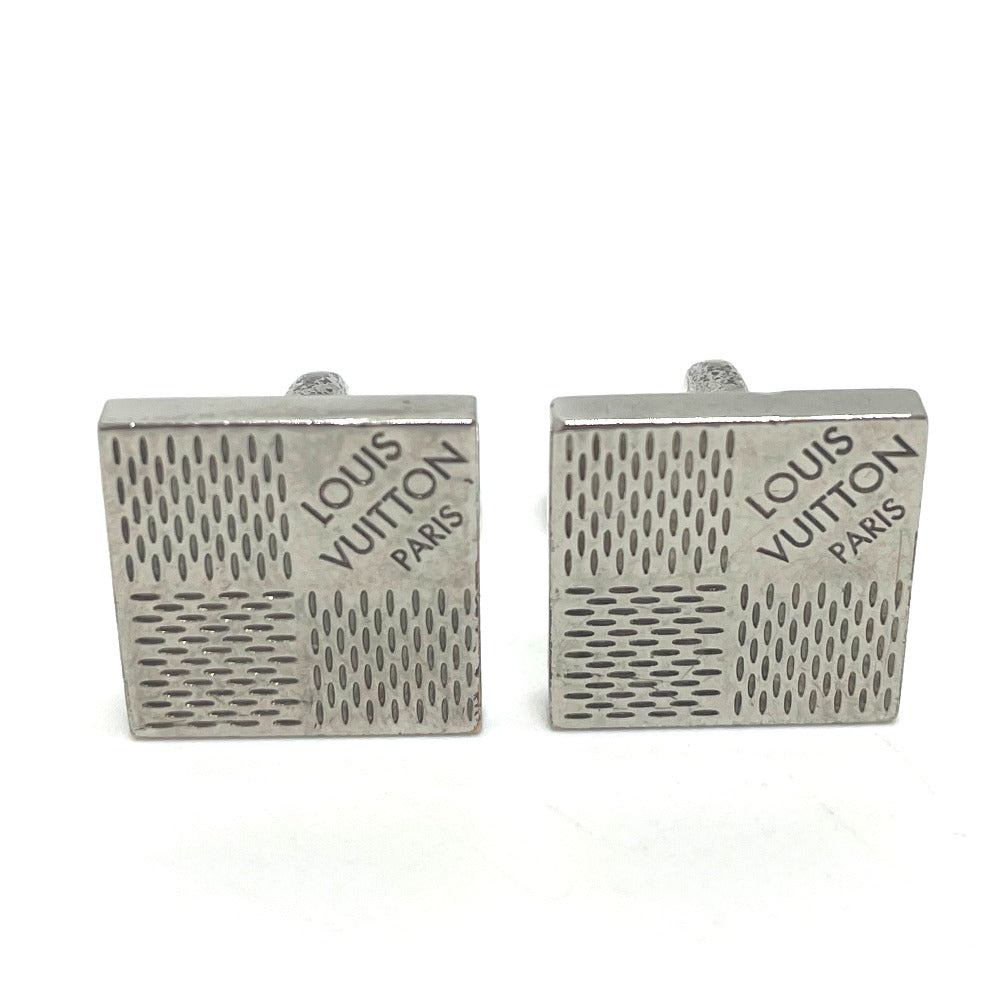 LOUIS VUITTON M61035 Damier Button de Manchette Cufflinks, Business Item, Damier Canvas, Men's, Silver