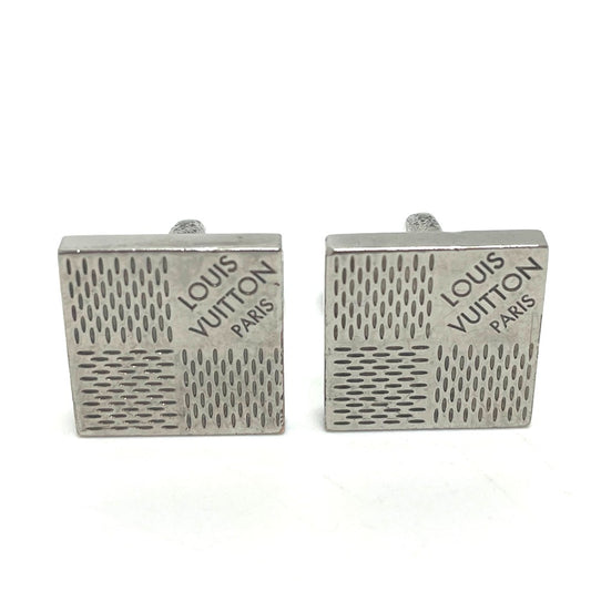 LOUIS VUITTON M61035 Damier Button de Manchette Cufflinks, Business Item, Damier Canvas, Men's, Silver