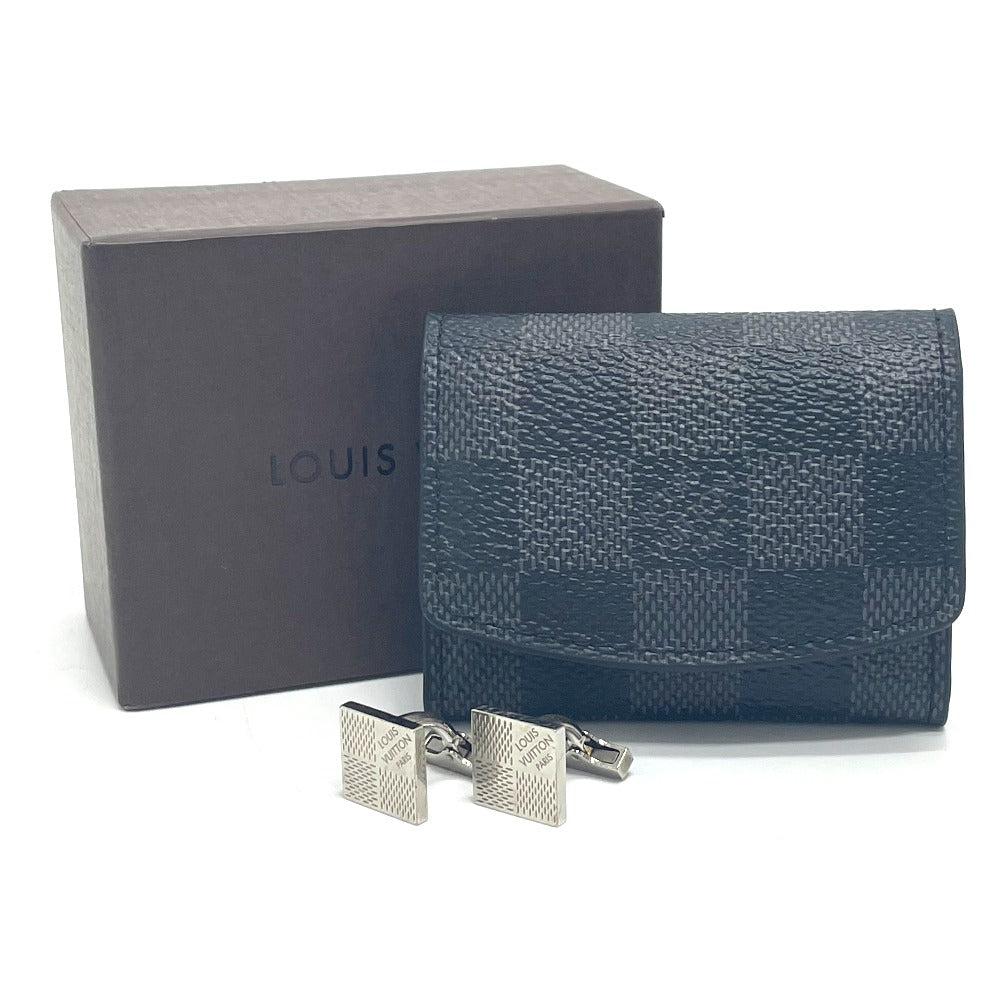 LOUIS VUITTON M61035 Damier Button de Manchette Cufflinks, Business Item, Damier Canvas, Men's, Silver