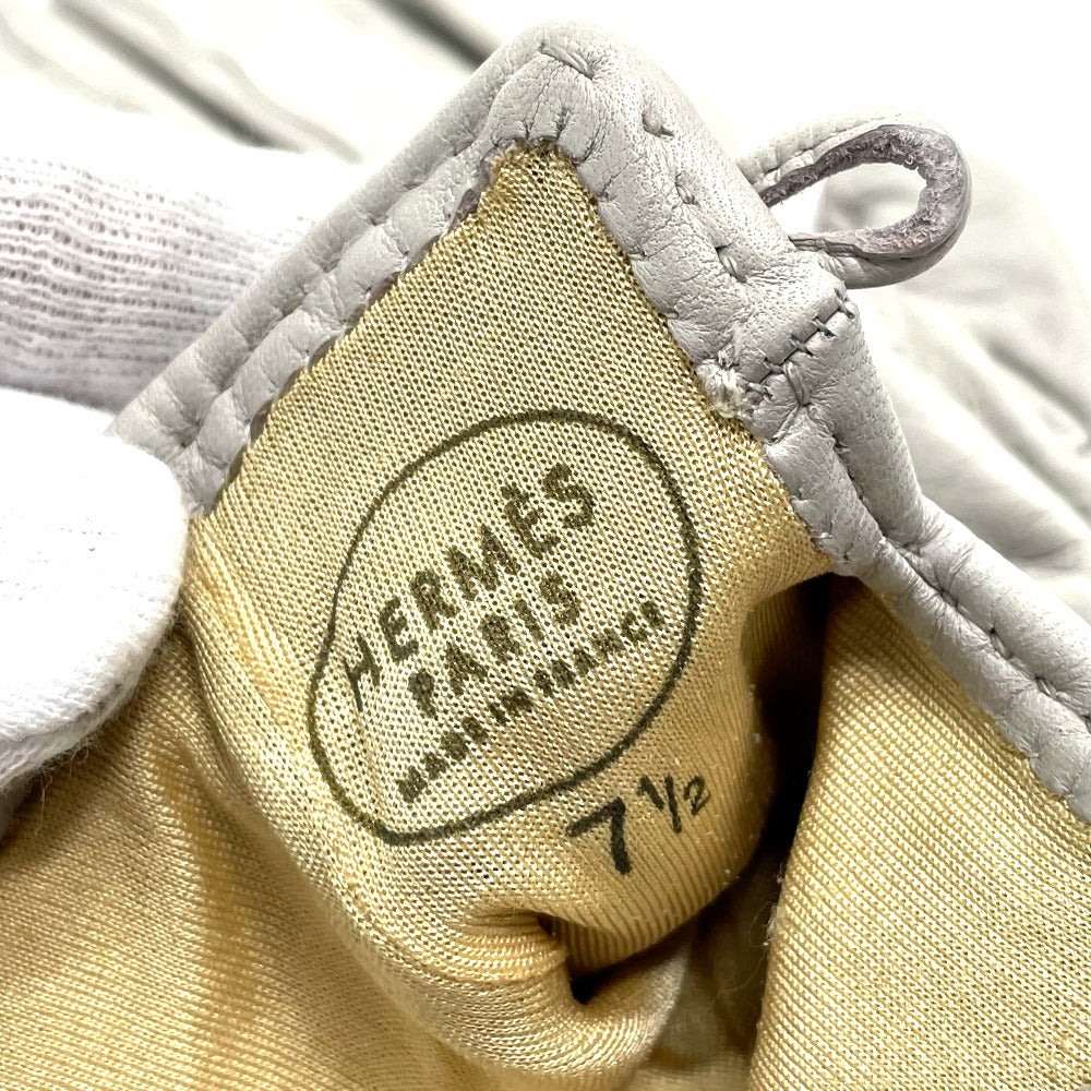 HERMES Jumbo Hook Motif Women's Gloves, Fashion Accessories, Leather Goods, Cold Weather Gear, Women's Leather Gloves, Gray