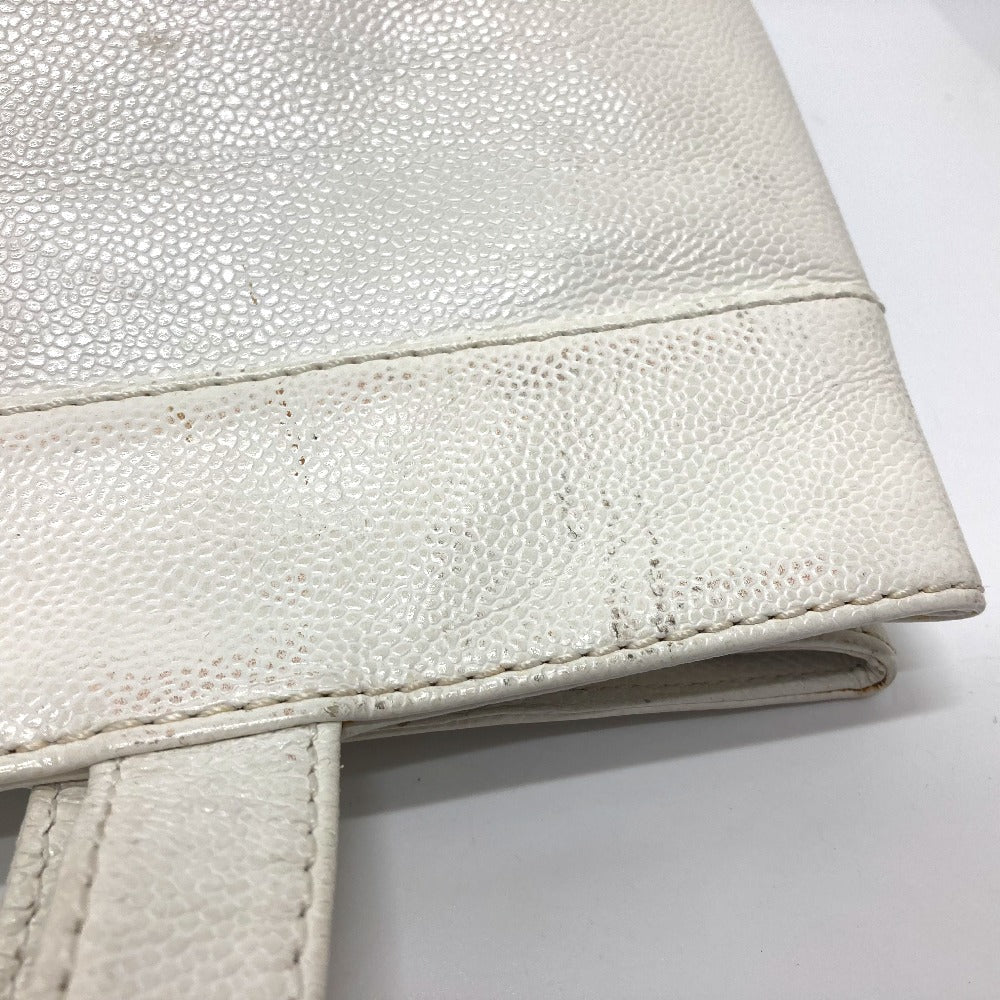 CHANEL CC Coco Mark Handbag/Tote/Shoulder Bag in Caviar Leather, White