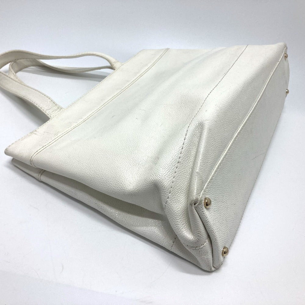 CHANEL CC Coco Mark Handbag/Tote/Shoulder Bag in Caviar Leather, White