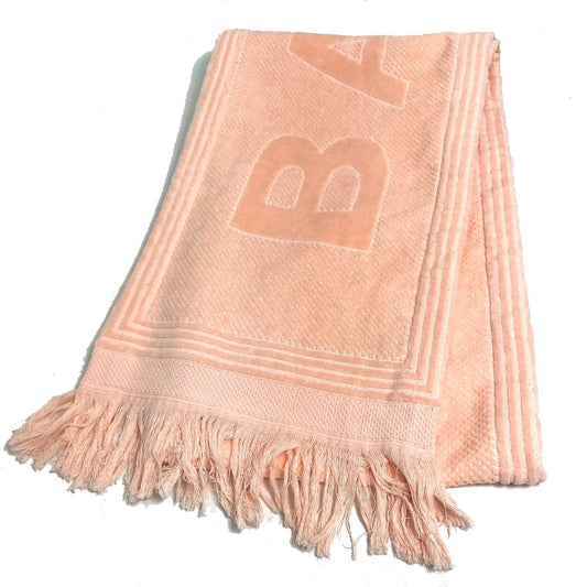 BALENCIAGA 535525 Big Logo Single Towel, Cotton, Unisex, Orange-Pink