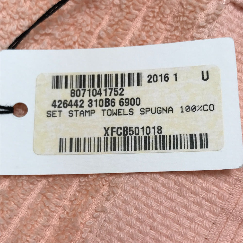 BALENCIAGA 535525 Big Logo Single Towel, Cotton, Unisex, Orange-Pink