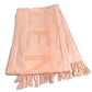 BALENCIAGA 535525 Big Logo Single Towel, Cotton, Unisex, Orange-Pink