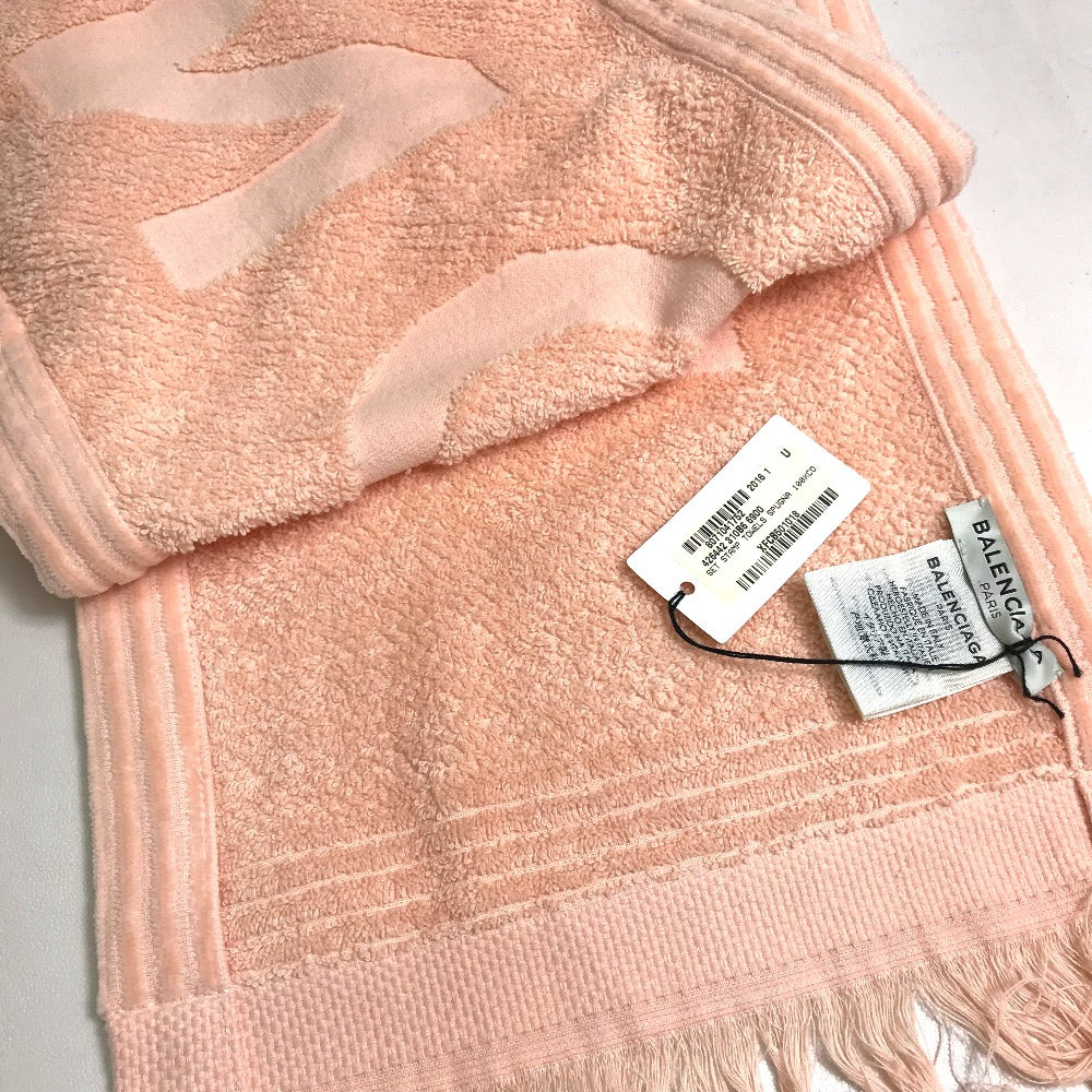 BALENCIAGA 535525 Big Logo Single Towel, Cotton, Unisex, Orange-Pink