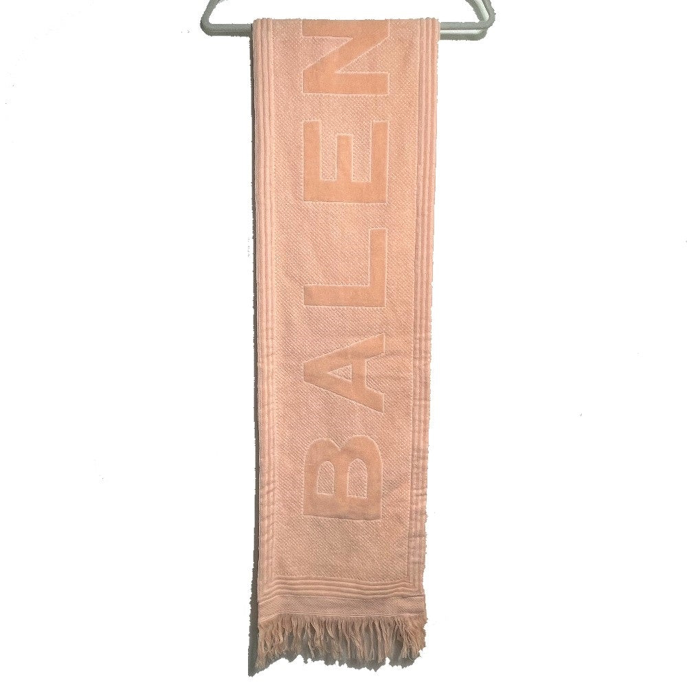 BALENCIAGA 535525 Big Logo Single Towel, Cotton, Unisex, Orange-Pink