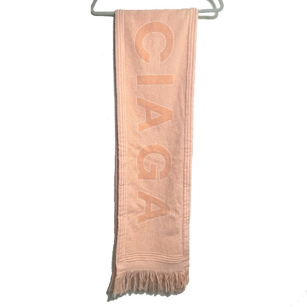 BALENCIAGA 535525 Big Logo Single Towel, Cotton, Unisex, Orange-Pink