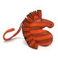 HERMES Zebra/Savannah Strap Bag Charm, Lambskin, Carnelian/Poppy/Serie Orange