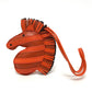 HERMES Zebra/Savannah Strap Bag Charm, Lambskin, Carnelian/Poppy/Serie Orange