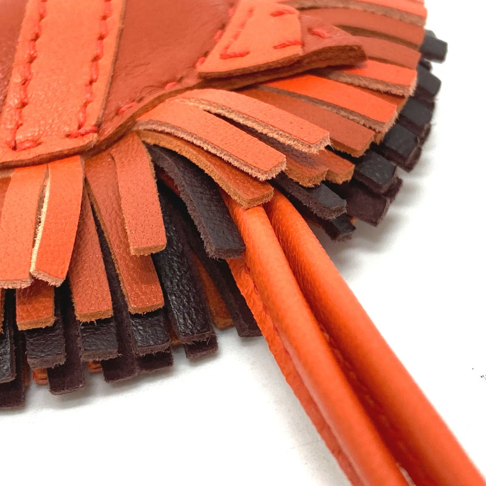 HERMES Zebra/Savannah Strap Bag Charm, Lambskin, Carnelian/Poppy/Serie Orange
