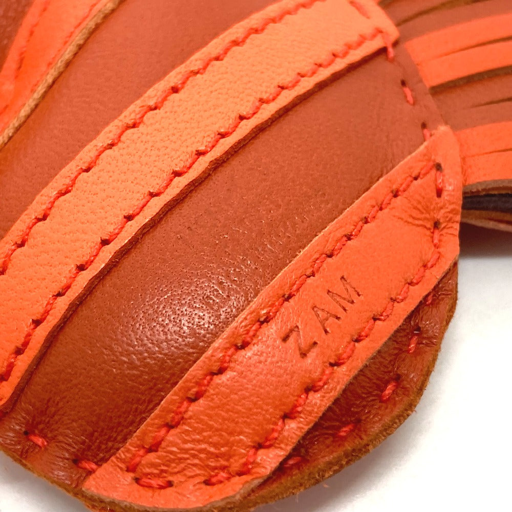 HERMES Zebra/Savannah Strap Bag Charm, Lambskin, Carnelian/Poppy/Serie Orange