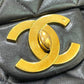 CHANEL A01094 CC Coco Mark Deca Matelasse 34 Double Chain Shoulder Bag in Lambskin, Black