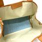 BALENCIAGA 339933 Logo Print Navy Cabas S Handbag/Tote Bag in Leather/Canvas, Light Blue
