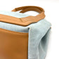 BALENCIAGA 339933 Logo Print Navy Cabas S Handbag/Tote Bag in Leather/Canvas, Light Blue
