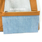 BALENCIAGA 339933 Logo Print Navy Cabas S Handbag/Tote Bag in Leather/Canvas, Light Blue