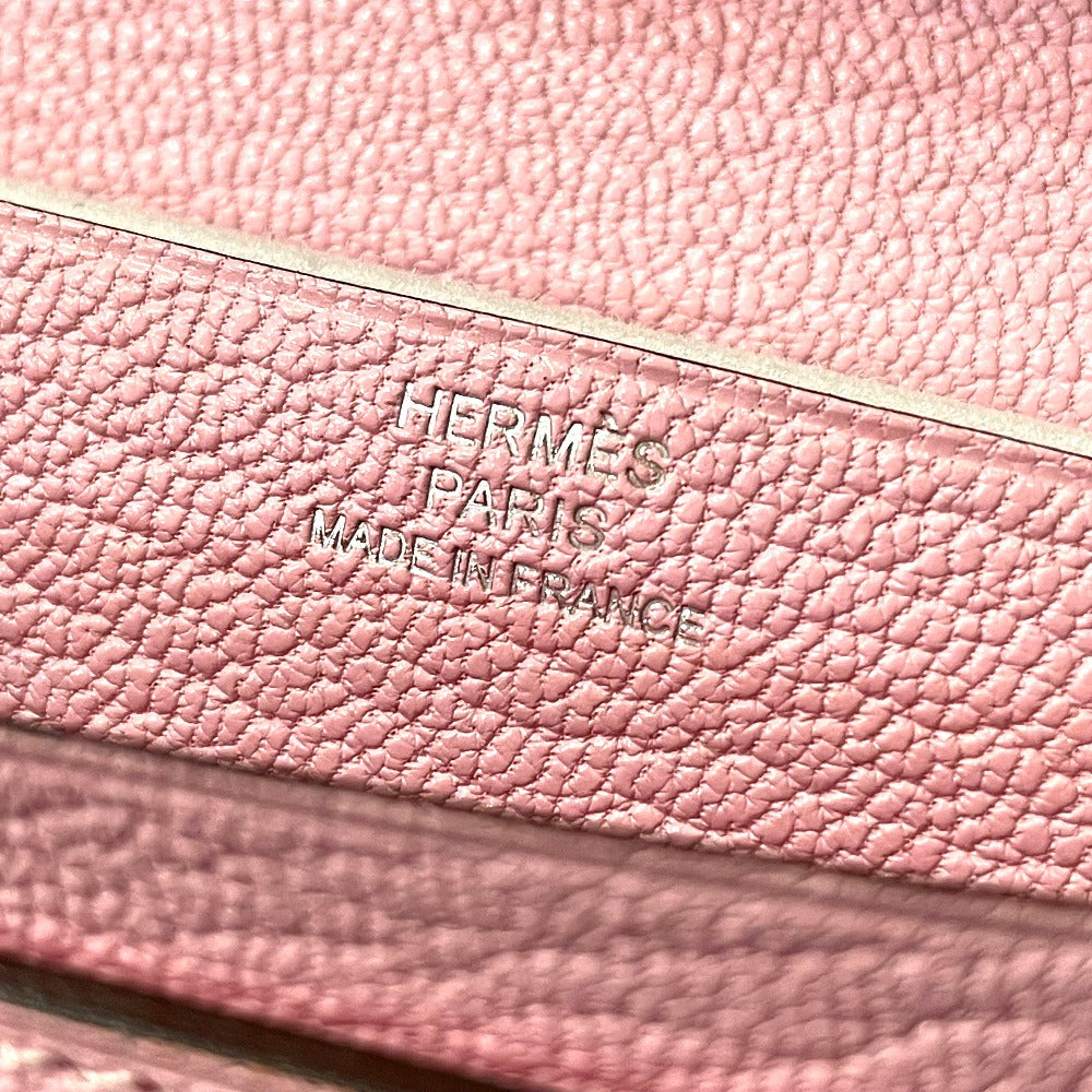 HERMES H hardware, Bearn soufflet, gusseted, bi-fold long wallet, long wallet with silver hardware, Chevre Mysore, women's, rose cherry blossom, pink
