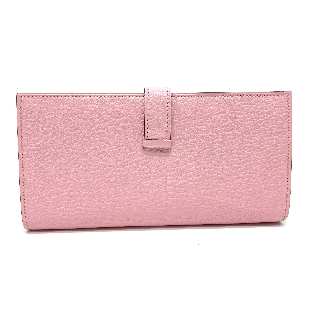 HERMES H hardware, Bearn soufflet, gusseted, bi-fold long wallet, long wallet with silver hardware, Chevre Mysore, women's, rose cherry blossom, pink