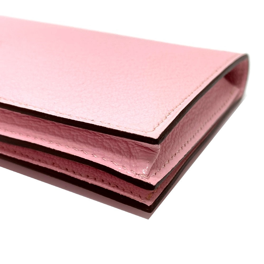 HERMES H hardware, Bearn soufflet, gusseted, bi-fold long wallet, long wallet with silver hardware, Chevre Mysore, women's, rose cherry blossom, pink