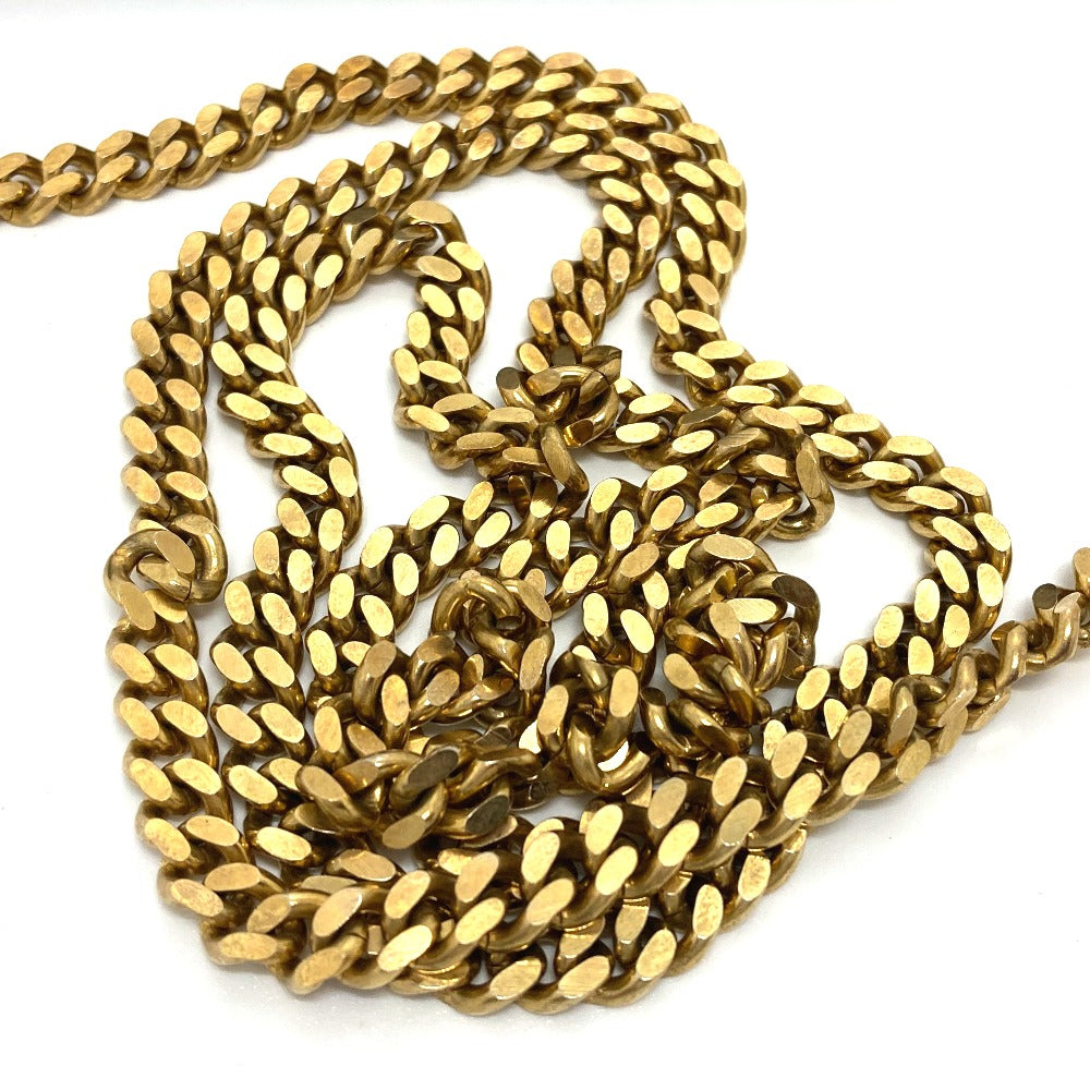 CELINE Vintage Chain Clutch Shoulder Bag with Logo Hardware, Brown Leather, for Women