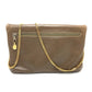 CELINE Vintage Chain Clutch Shoulder Bag with Logo Hardware, Brown Leather, for Women