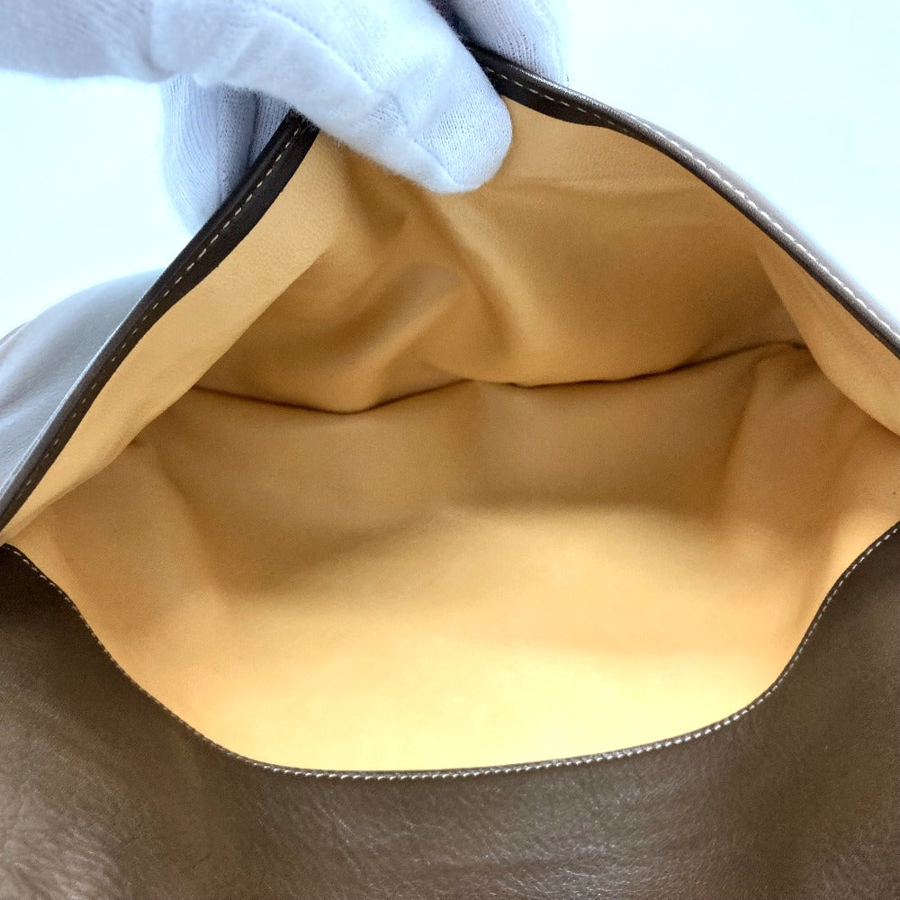 CELINE Vintage Chain Clutch Shoulder Bag with Logo Hardware, Brown Leather, for Women