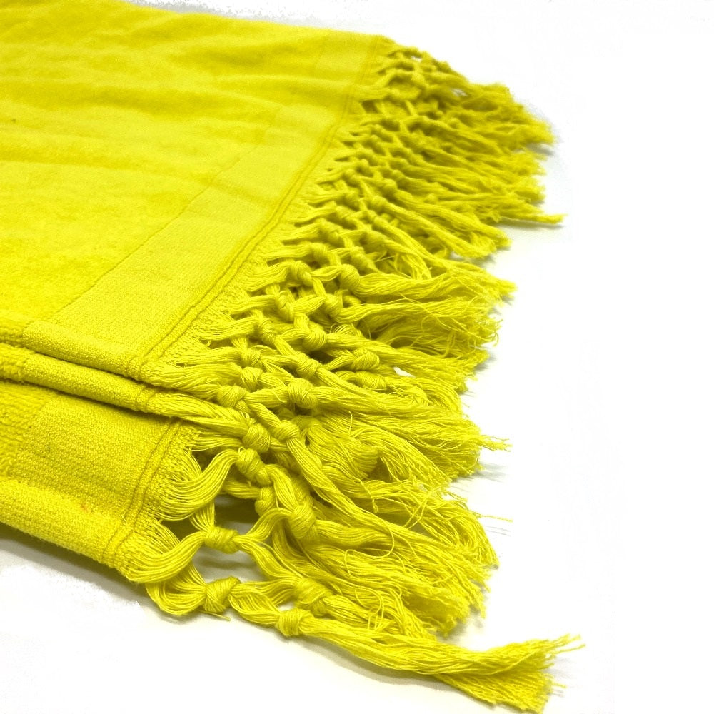 LOEWE Paula's Ibiza Fringe Large Towel, Fabric, Interior Accessories, Cotton, Unisex, Yellow