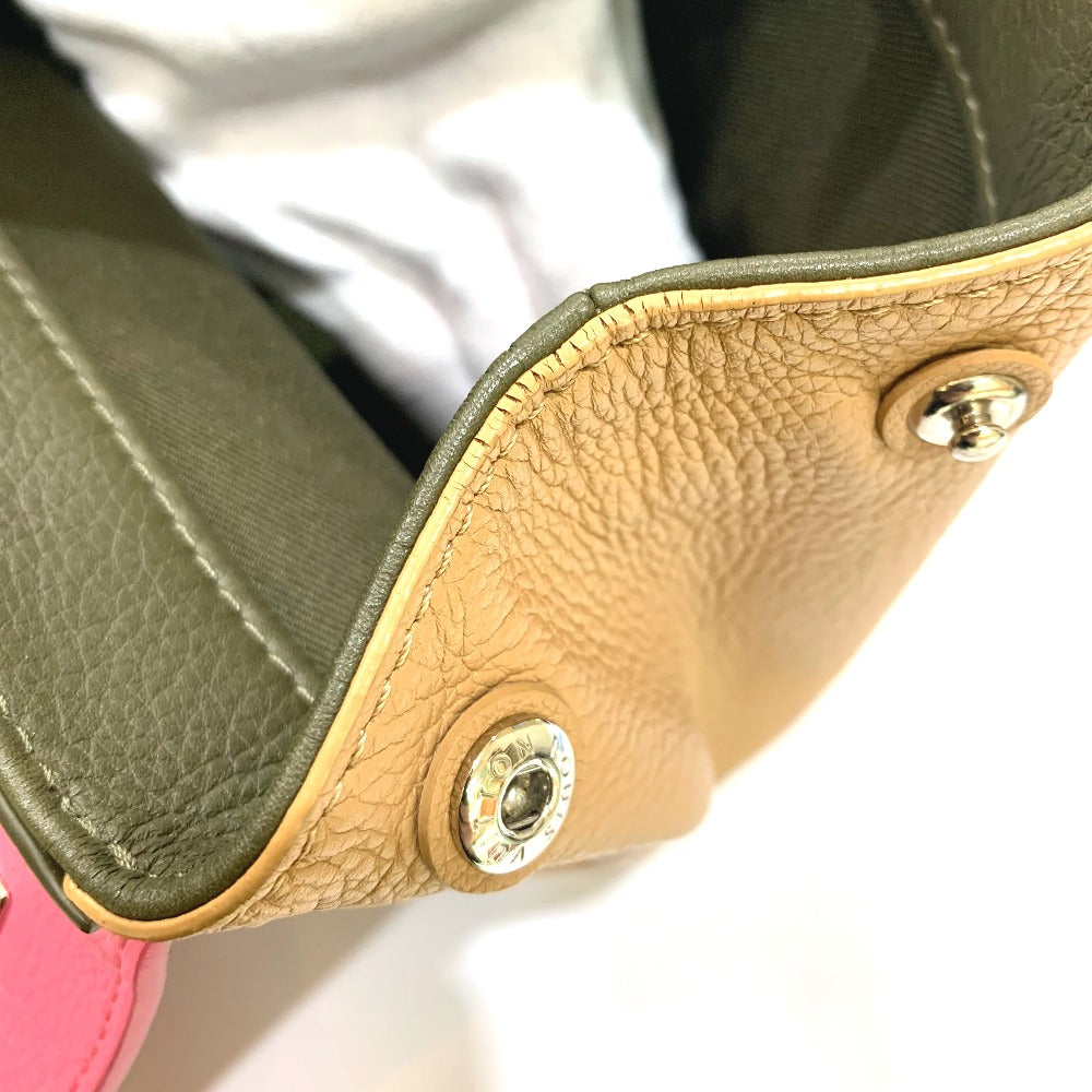 LOUIS VUITTON M54103 Tricolor Lockme 2 BB Bag, 2-Way Handbag/Shoulder Bag, Leather, Women's, Rose Pink, Khaki, and Beige