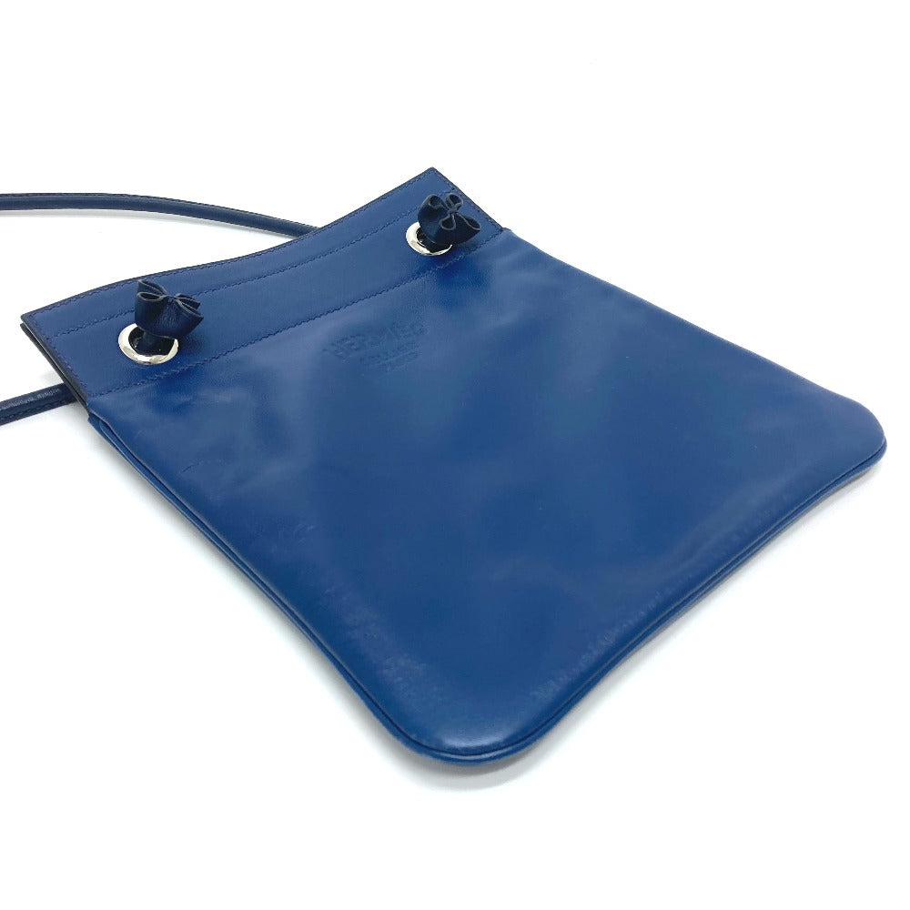 HERMES レザー アリーヌ ミニ  カバン ポシェット ショルダーバッグ スイフト レディース ブルードマルト ブルー - brandshop-reference