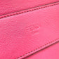 FENDI 8BN251 Pecan Boston Bag/Handbag in Leather/Canvas, Brown and Purple