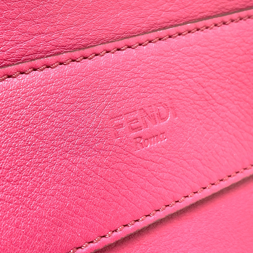 FENDI 8BN251 Pecan Boston Bag/Handbag in Leather/Canvas, Brown and Purple