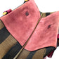 FENDI 8BN251 Pecan Boston Bag/Handbag in Leather/Canvas, Brown and Purple