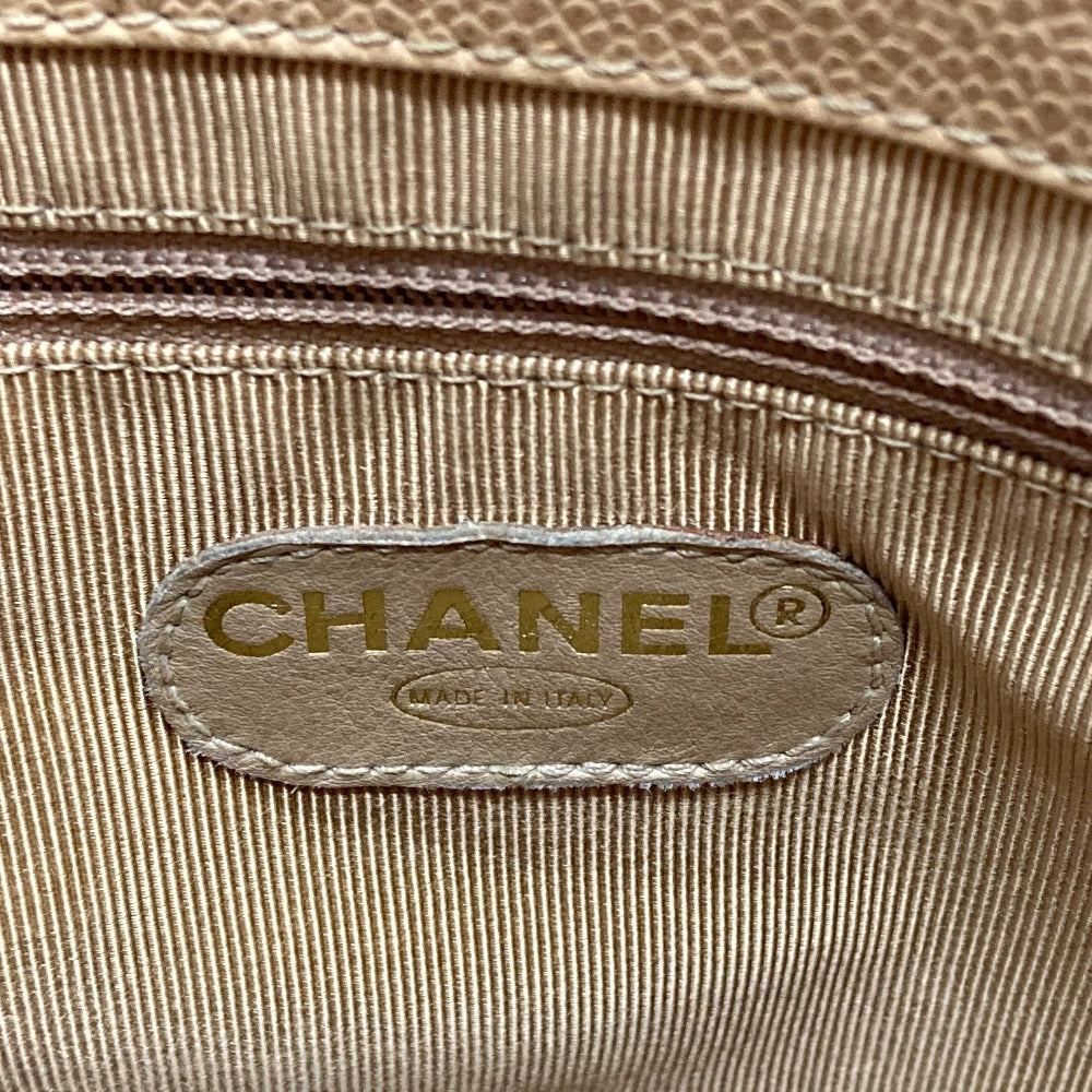 CHANEL ロゴ  カバン ショルダーバッグ 肩掛け ファッション小物 トートバッグ キャビアスキン レディース ベージュ - brandshop-reference