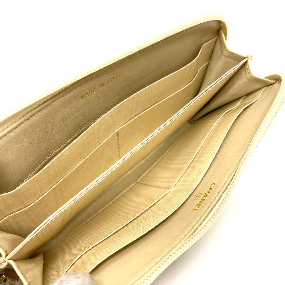 CHANEL A13228 CC ココマーク ラウンドファスナー ロングウォレット 長財布 キャビアスキン レディース ベージュ系 - brandshop-reference