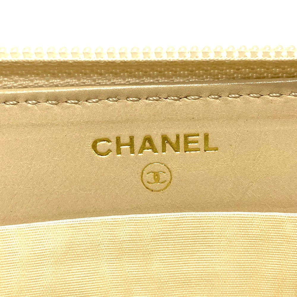 CHANEL A13228 CC ココマーク ラウンドファスナー ロングウォレット 長財布 キャビアスキン レディース ベージュ系 - brandshop-reference