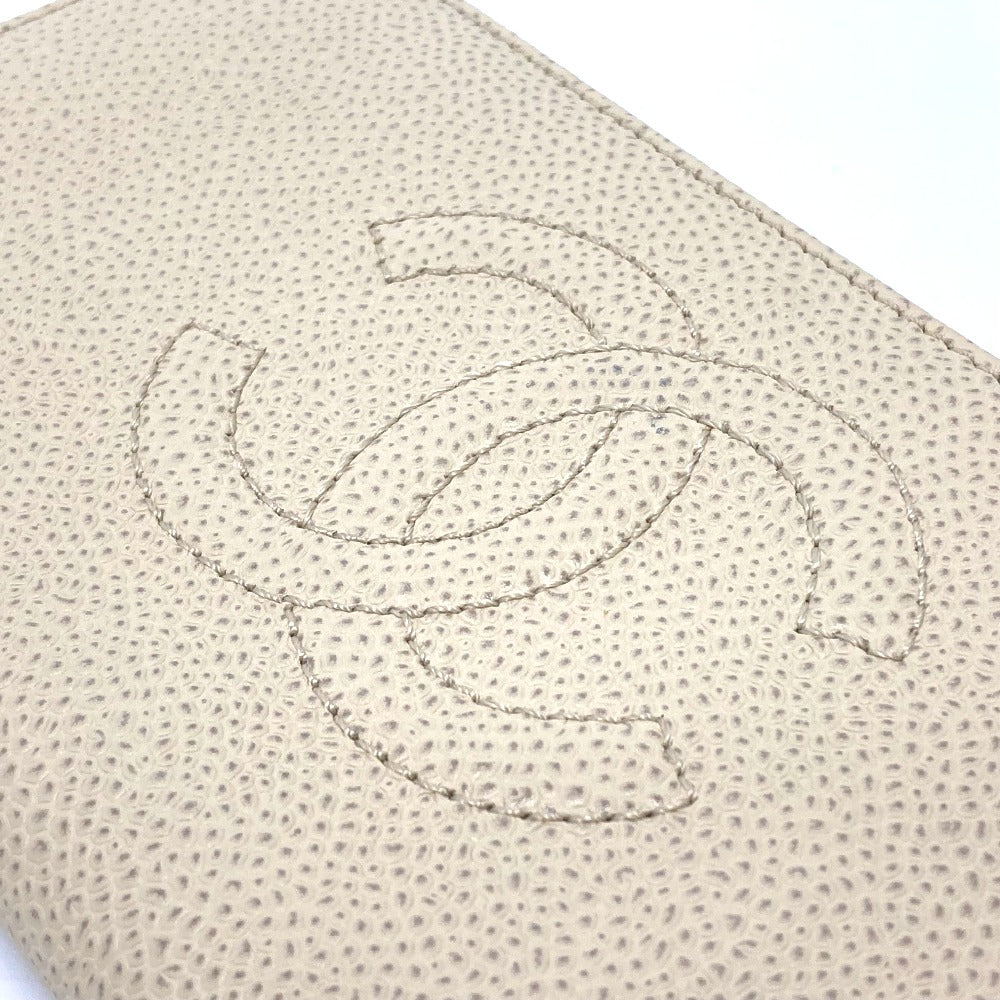 CHANEL A13228 CC ココマーク ラウンドファスナー ロングウォレット 長財布 キャビアスキン レディース ベージュ系 - brandshop-reference