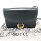 GUCCI 589474 GGマーモント フラップ カバン 肩掛け 斜め掛け バッグ ショルダーバッグ カーフレザー レディース ブラック